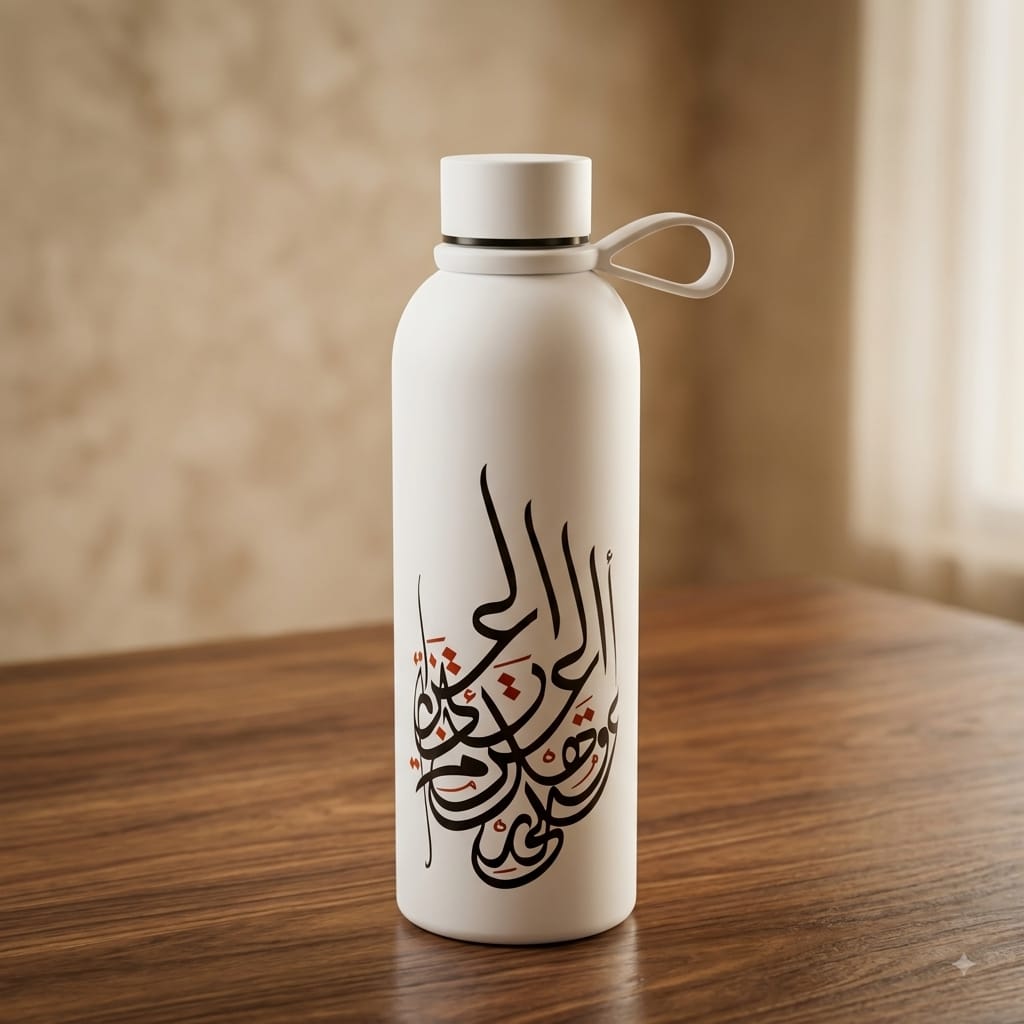 مطرة ستانلس ستيل حافظة كتابة عربية 550 مل - Rekaz Home