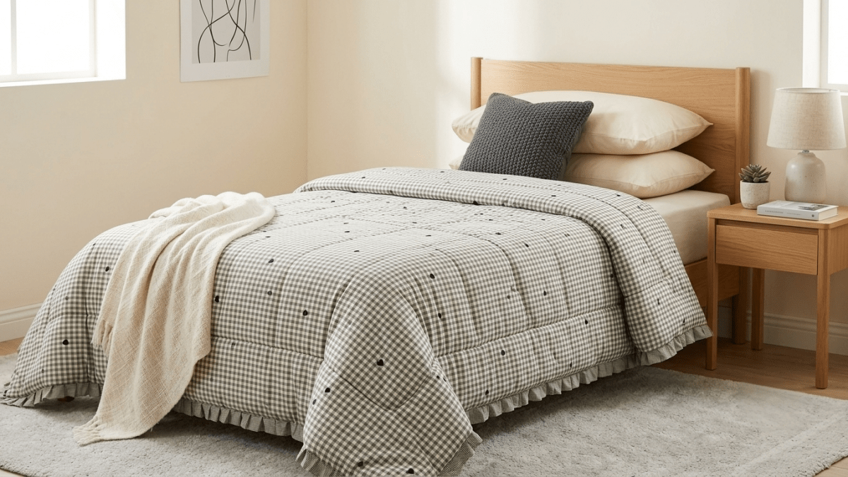 لحاف صيفي مفرد اطراف دانتيل - Rekaz Home