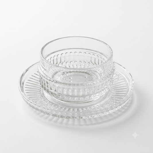 طقم ضيافة زجاجي فاخر للحلى والمكسرات عدد 6 - Rekaz Home
