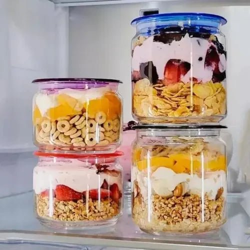 مرتبان زجاجي مع غطاء ملون محكم الاغلاق لومينارك - Rekaz Home