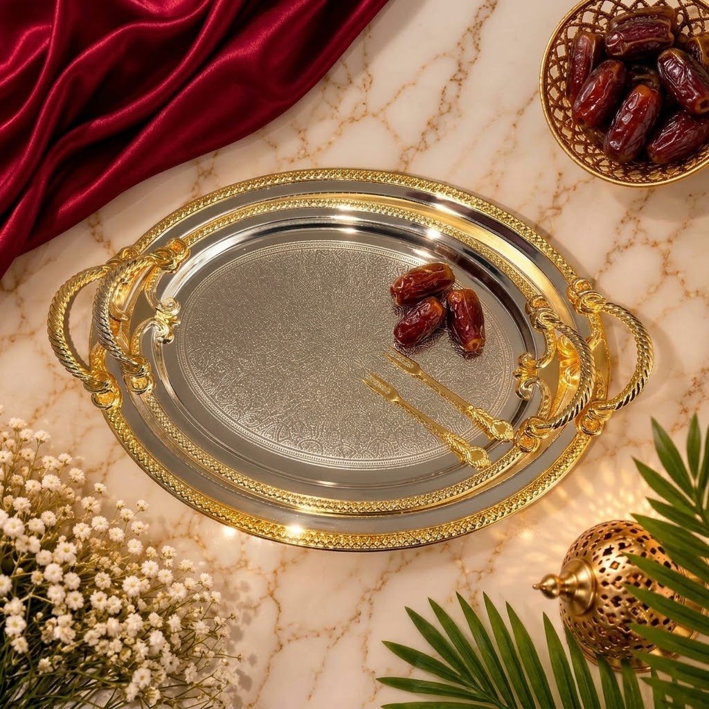 طقم صواني ضيافة بيضاوي فاخر من كاسيلا - Rekaz Home