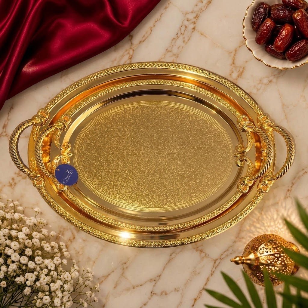 طقم صواني ضيافة بيضاوي فاخر من كاسيلا - Rekaz Home