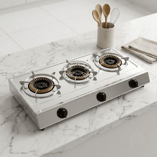 غاز 3 عيون كبار Refco مع قدحة - عيون قابلة للفك و التنظيف - Rekaz Home