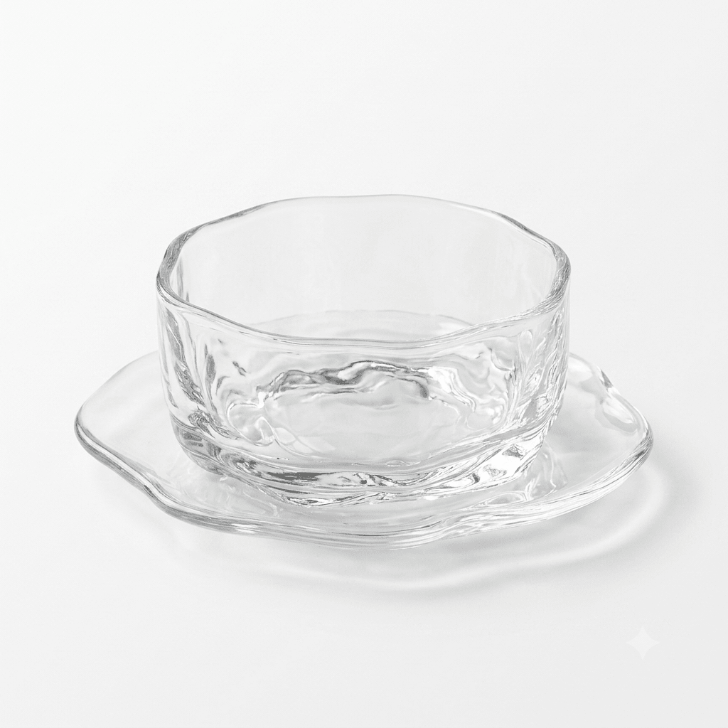 طقم ضيافة زجاجي فاخر للحلى والمكسرات عدد 6 - Rekaz Home