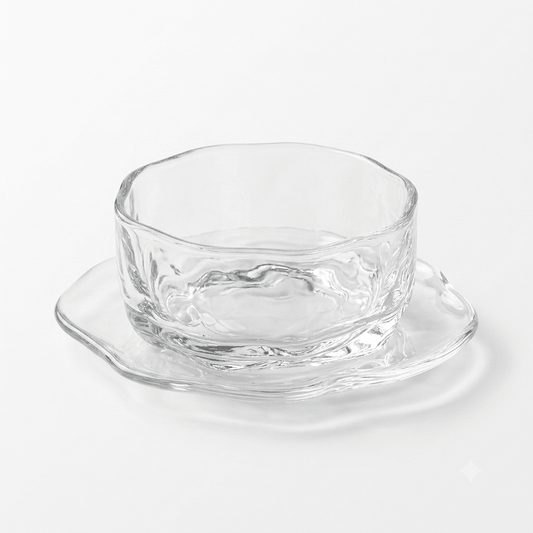 طقم ضيافة زجاجي فاخر للحلى والمكسرات عدد 6 - Rekaz Home
