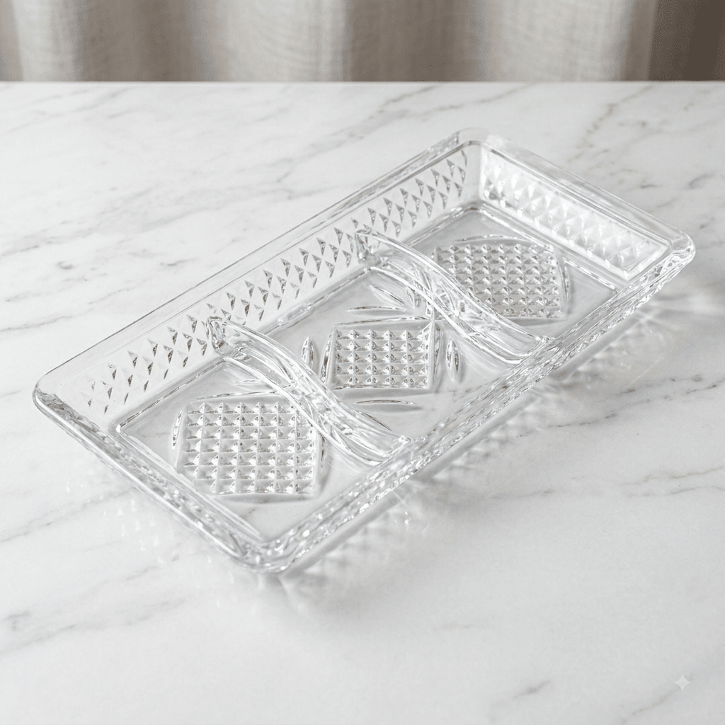 جاط ضيافة زجاج مستطيل مقسم 30*15 سم - Rekaz Home