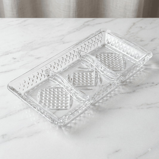 جاط ضيافة زجاج مستطيل مقسم 30*15 سم - Rekaz Home