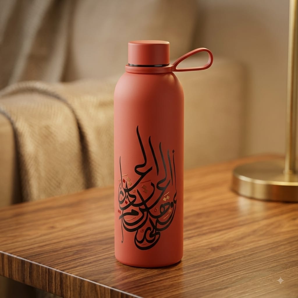 مطرة ستانلس ستيل حافظة كتابة عربية 550 مل - Rekaz Home