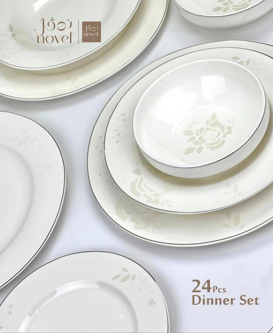 طقم سفرة فاخر 24 قطعة من نوفل - Rekaz Home