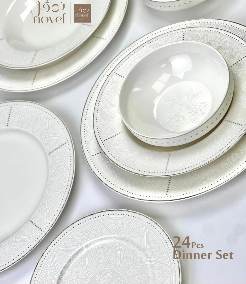 طقم سفرة فاخر 24 قطعة من نوفل - Rekaz Home