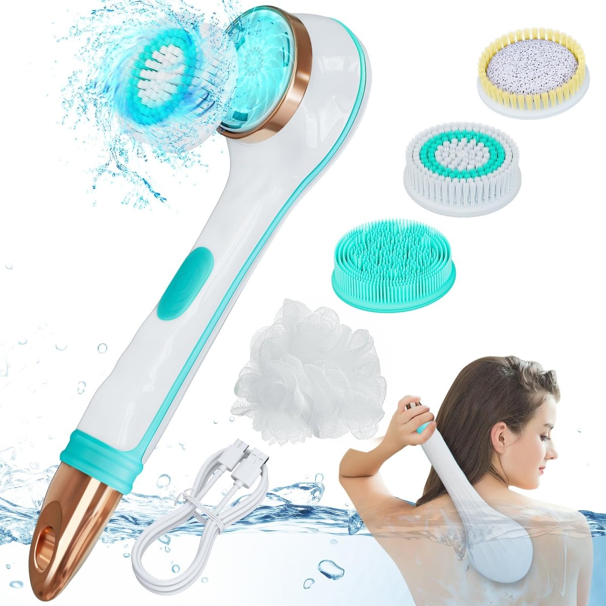 فرشاة للاستحمام شحن 4 انواع ليف وفراشي SONIFER - Rekaz Home