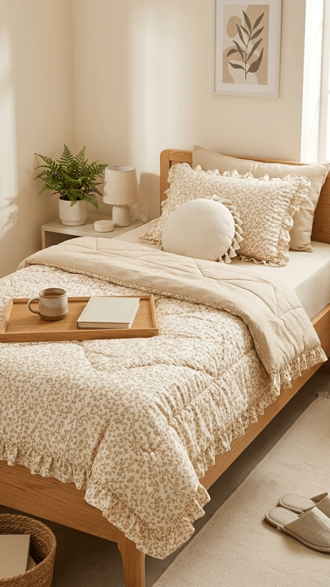 لحاف صيفي مفرد اطراف دانتيل - Rekaz Home